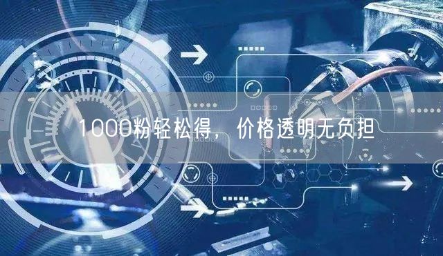 1000粉轻松得，价格透明无负担